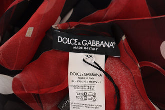 Black Red Sicily Bag Silk Shirt Top Blouse Dolce & Gabbana