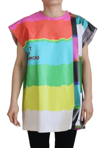 Multicolor TV Print Blouse Cotton  T-shirt Dolce & Gabbana