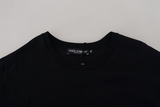 Black T-shirt Blouse Tassle Cotton Blouse Dolce & Gabbana