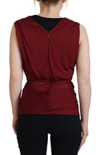 Bordeaux Silk Stretch Top Vest Blouse Dolce & Gabbana