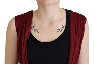Bordeaux Silk Stretch Top Vest Blouse Dolce & Gabbana