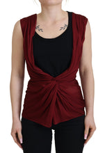 Bordeaux Silk Stretch Top Vest Blouse Dolce & Gabbana