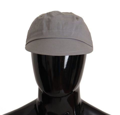 Gray Newsboy Cap Men Capello Cotton Hat Dolce & Gabbana