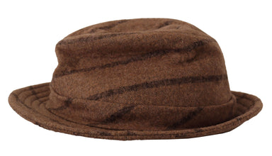 Brown Fedora Striped Print Summer Hat Dolce & Gabbana