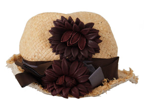 Yellow Ribbon Floral Embellished Straw Hat Dolce & Gabbana