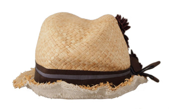 Yellow Ribbon Floral Embellished Straw Hat Dolce & Gabbana