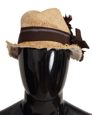 Yellow Ribbon Floral Embellished Straw Hat Dolce & Gabbana