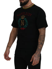 Black Cotton Embroidered Crewneck T-shirt Dolce & Gabbana