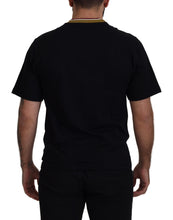 Black Cotton Embroidered Crewneck T-shirt Dolce & Gabbana