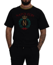 Black Cotton Embroidered Crewneck T-shirt Dolce & Gabbana