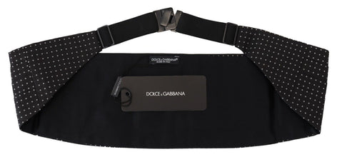 Black Polka Dot Wide Waist Men Belt Cummerband Dolce & Gabbana