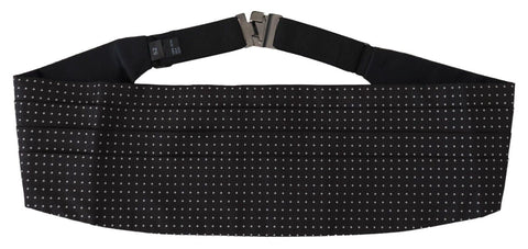 Black Polka Dot Wide Waist Men Belt Cummerband Dolce & Gabbana