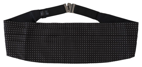 Black Polka Dot Wide Waist Men Belt Cummerband Dolce & Gabbana