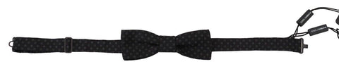 Black Pattern Silk Adjustable Neck Papillon Bow Tie Dolce & Gabbana