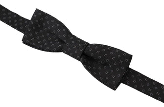 Black Pattern Silk Adjustable Neck Papillon Bow Tie Dolce & Gabbana