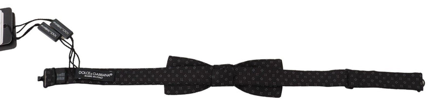 Black Pattern Silk Adjustable Neck Papillon Bow Tie Dolce & Gabbana