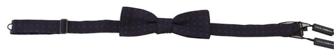 Blue Pattern Silk Adjustable Neck Papillon Bow Tie Dolce & Gabbana