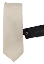 Off White Silk Men Necktie Adjustable Accessory Tie Daniele Alessandrini
