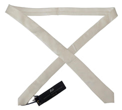 Off White Silk Men Necktie Adjustable Accessory Tie Daniele Alessandrini