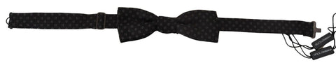 Black Silk Patterned Necktie Men Accessory Bow Tie Dolce & Gabbana