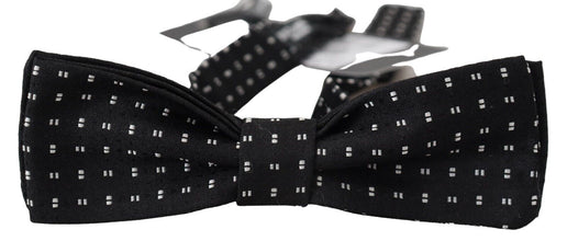 Black Silk Patterned Neck Papillon Accessory Bow Tie Dolce & Gabbana