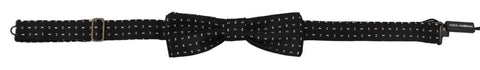 Black Silk Patterned Neck Papillon Accessory Bow Tie Dolce & Gabbana