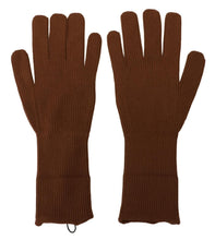 Brown Cashmere Knitted Hands Mitten Mens Gloves Dolce & Gabbana