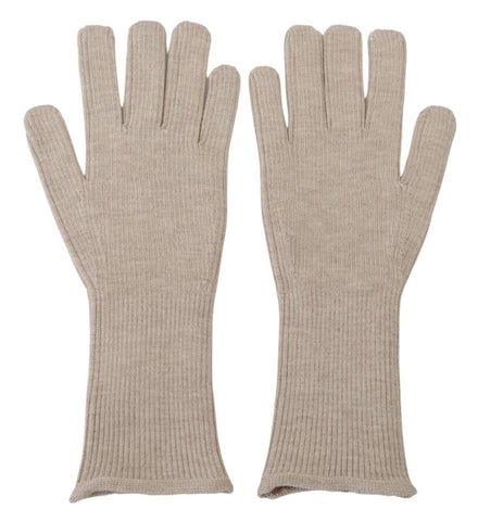 Ivory Cashmere Silk Hands Mitten Mens Gloves Dolce & Gabbana