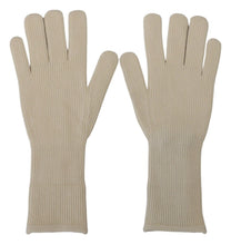 White Cashmere Knitted Hands Mitten Mens Gloves Dolce & Gabbana
