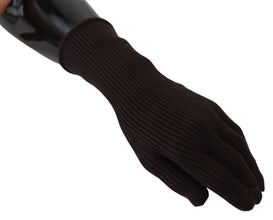 Brown Cashmere Silk Hands Mitten Mens Gloves Dolce & Gabbana