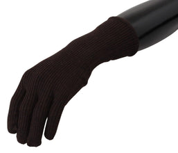 Brown Cashmere Silk Hands Mitten Mens Gloves Dolce & Gabbana