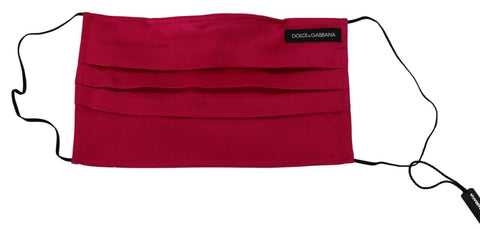 Red Cotton Pleated Elastic Ear Strap One Size Face Mask Dolce & Gabbana