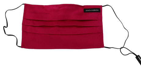 Red Cotton Pleated Elastic Ear Strap One Size Face Mask Dolce & Gabbana