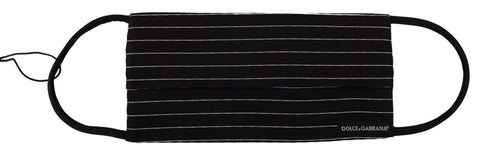 Black White Stripes Elastic Ear Strap One Size Face Mask Dolce & Gabbana