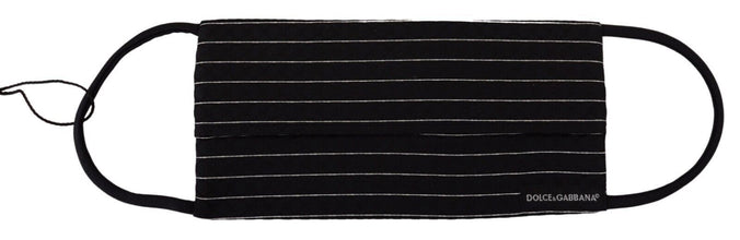 Black White Stripes Elastic Ear Strap One Size Face Mask Dolce & Gabbana