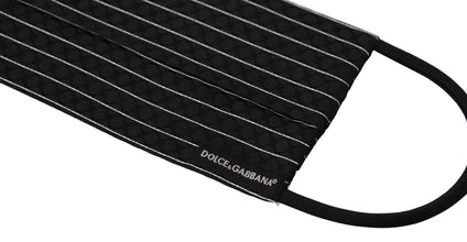 Black White Stripes Elastic Ear Strap One Size Face Mask Dolce & Gabbana