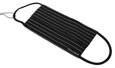 Black White Stripes Elastic Ear Strap One Size Face Mask Dolce & Gabbana