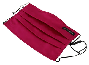 Maroon Silk Pleated Elastic Ear Strap One Size Face Mask Dolce & Gabbana