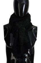 Black Green Knitted Men Neck Wrap Shawl Scarf Dolce & Gabbana
