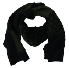 Black Green Knitted Men Neck Wrap Shawl Scarf Dolce & Gabbana