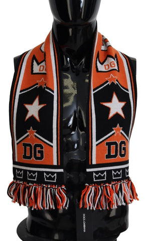 Multicolor DG Logo Printed Men Neck Wrap Shawl Scarf Dolce & Gabbana