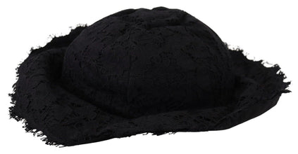 Black Cotton Wide Brim Shade Hat Dolce & Gabbana