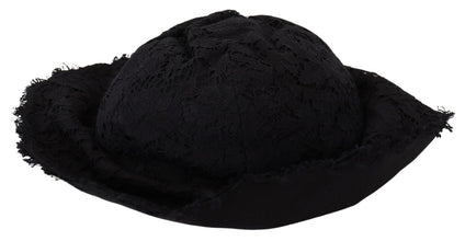 Black Cotton Wide Brim Shade Hat Dolce & Gabbana
