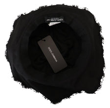 Black Cotton Wide Brim Shade Hat Dolce & Gabbana