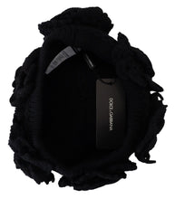 Black Wool Knit Winter Beanie Hat Dolce & Gabbana