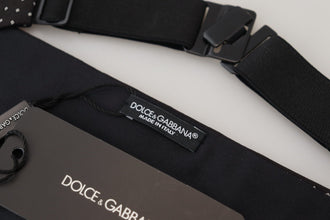 Black Polka Dot Wide Waist Men Belt Cummerband Dolce & Gabbana