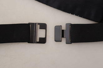 Black Polka Dot Wide Waist Men Belt Cummerband Dolce & Gabbana