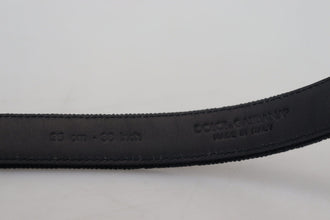 Black Velvet Leather Antique Metal Buckle Dolce & Gabbana