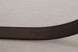 Gold Leather Silver Square Metal Buckle Belt Dolce & Gabbana