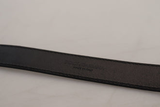 Blue Leather Silver Metal Buckle Vintage Belt Dolce & Gabbana